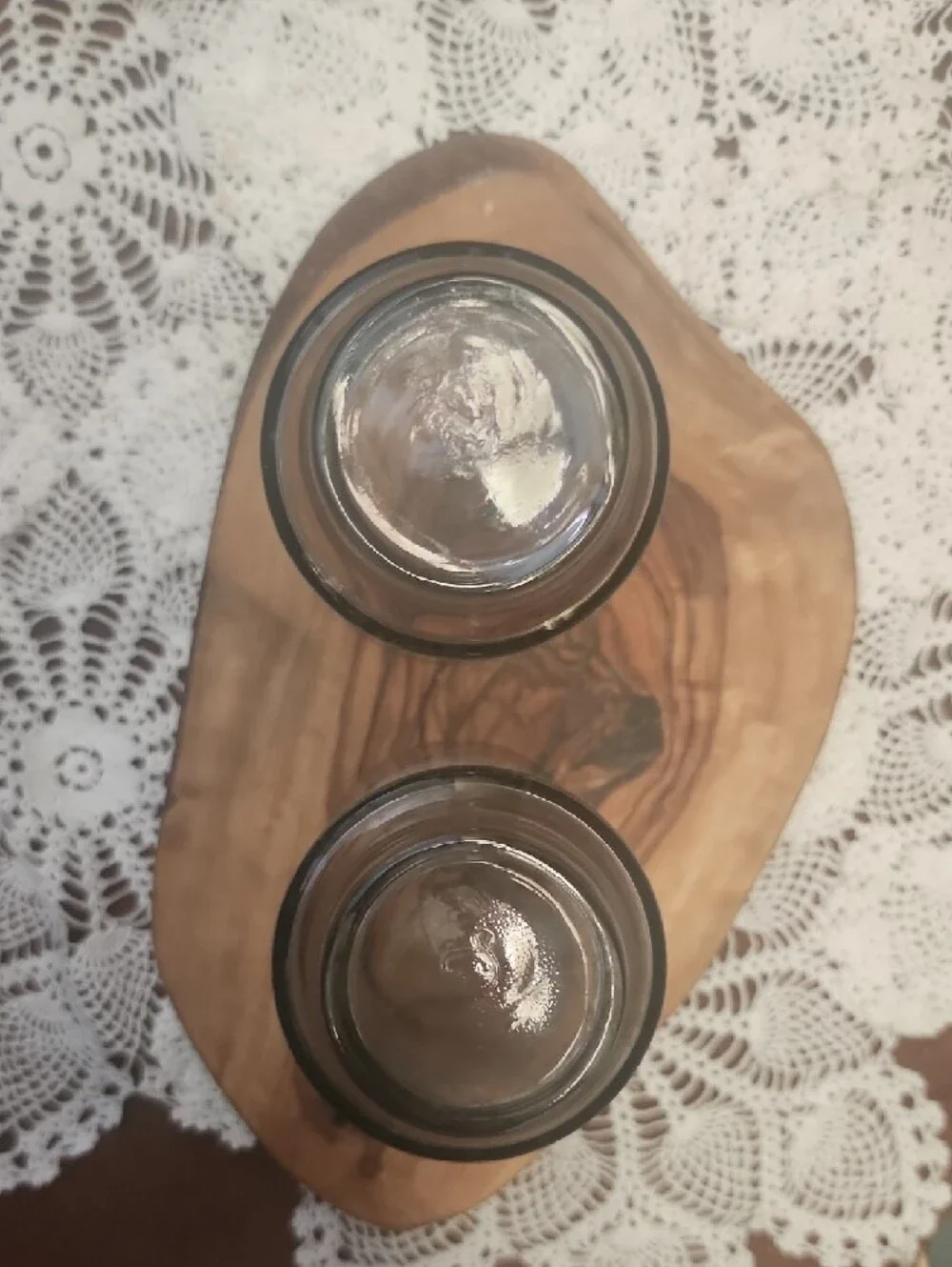 (2pc) Small Cups with White Dandelion Design -Libby Glass